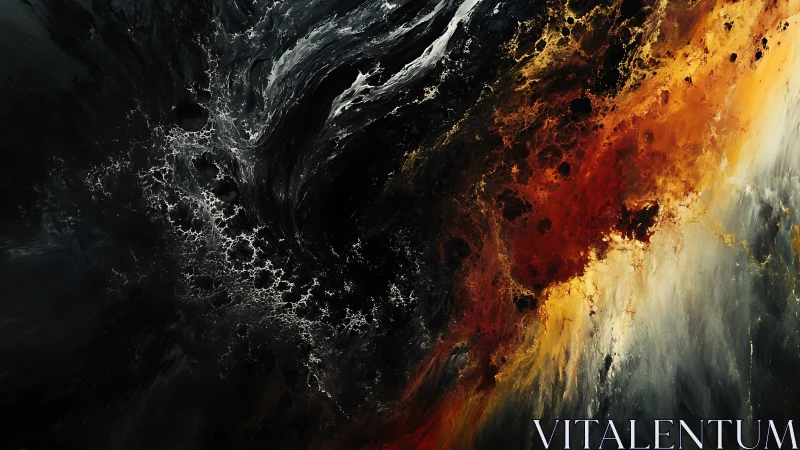 Turbulent fractal nebula interface with molten chromatic flow.