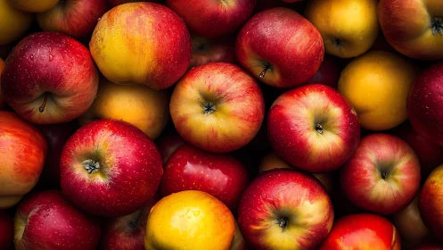 Juicy red and yellow apples invite a fresh, wholesome snack