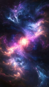 Fractal nebula structure distributes luminous colored plumes