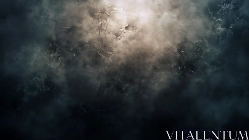 Luminous shroud of storm-torn mist in a drifting voidscape.