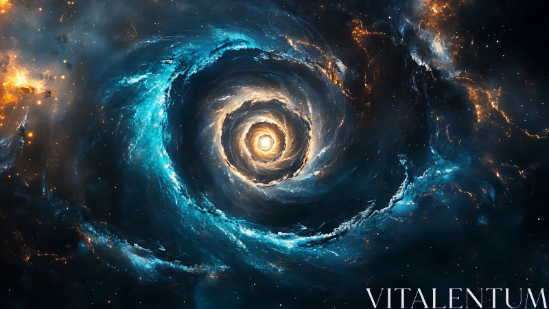 Spiral galactic vortex forms luminous core in deep space