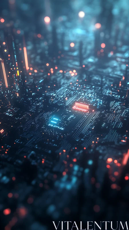 Futuristic neon circuit city pulses with digital energy.