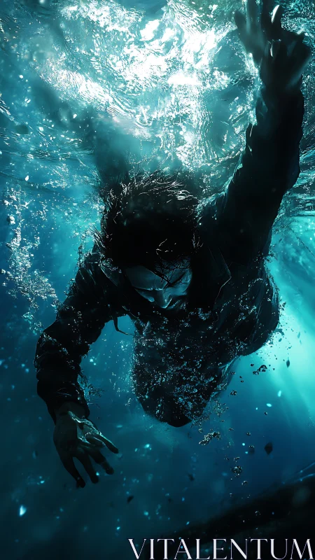 Urgent underwater struggle captures a powerful will to rise