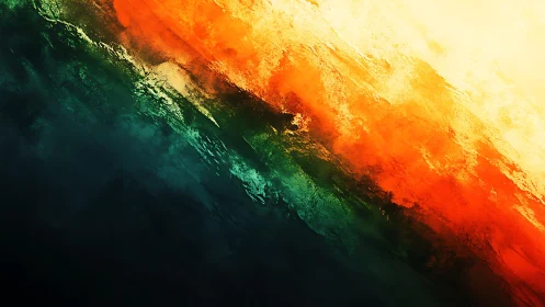 Vivid Abstract Diagonal Color Streaks in Warm and Cool Tones.
