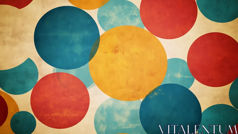 Retro circles overlap in a playful mid‑century wall pattern