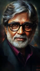 Warm portrait of distinguished man with silver hair and glasses.