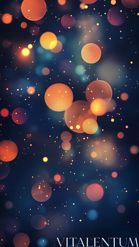 Midnight ember orbs drifting through a velvet cosmos.