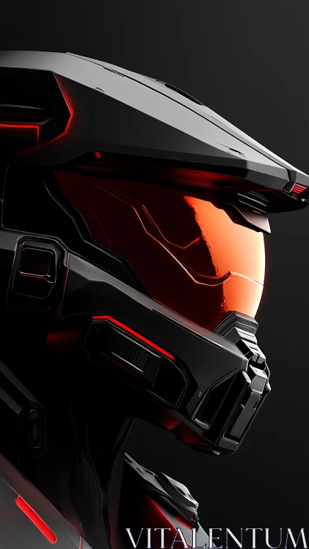 Crimson visor carves a sleek silhouette in neon shadow