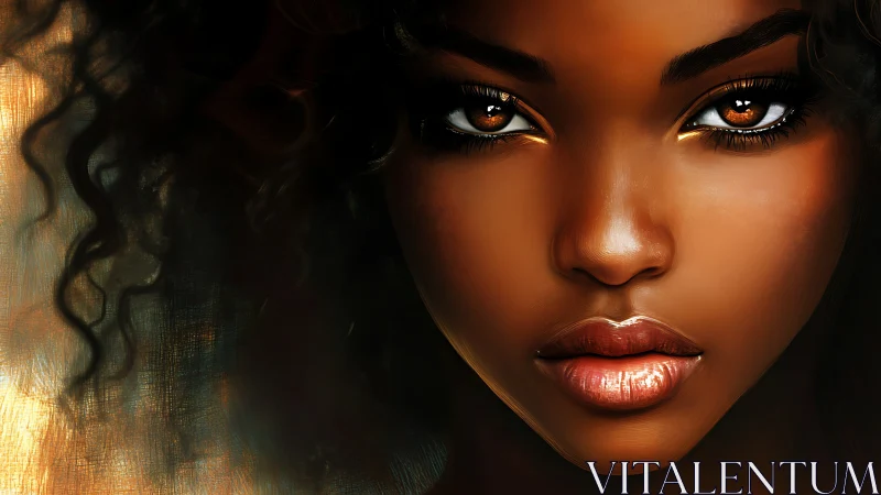 Radiant digital portrait celebrates soulful amber brown eyes