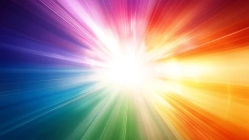 Radial chromatic light burst with high-intensity central white core