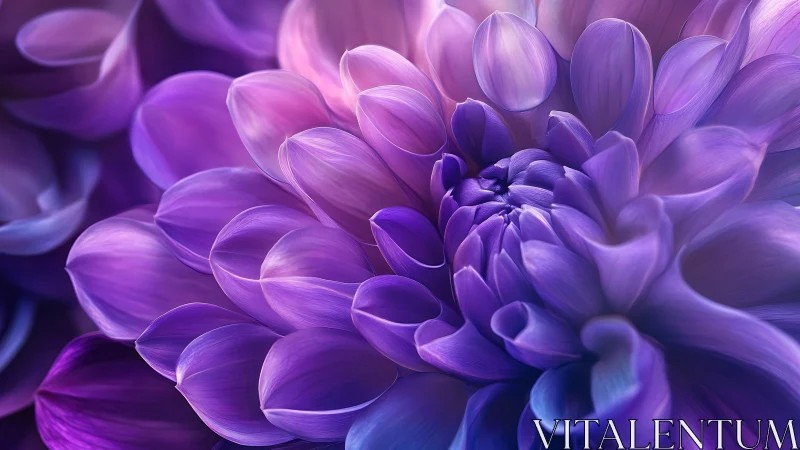 Ethereal Purple Dahlia Bloom Rendered with Luminous Petal Detail