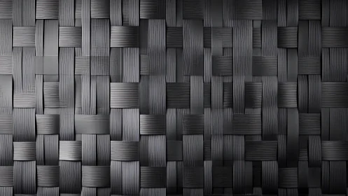 Interwoven metallic strips form a staggered grayscale basketweave