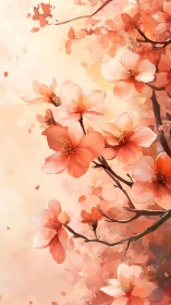 Translucent Floral Watercolor Composition With Layered Botanical Depth