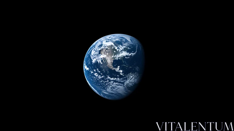 Lonely blue planet leans into darkness and quietly glows