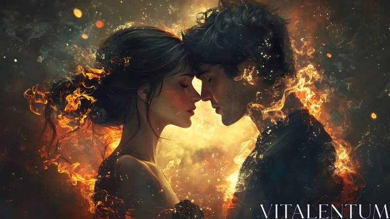 Intimate Embrace Immersed in Pyroluminescent Ethereal Firestorm