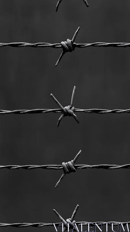 Barbed wire stutters across darkness in measured, icy lines