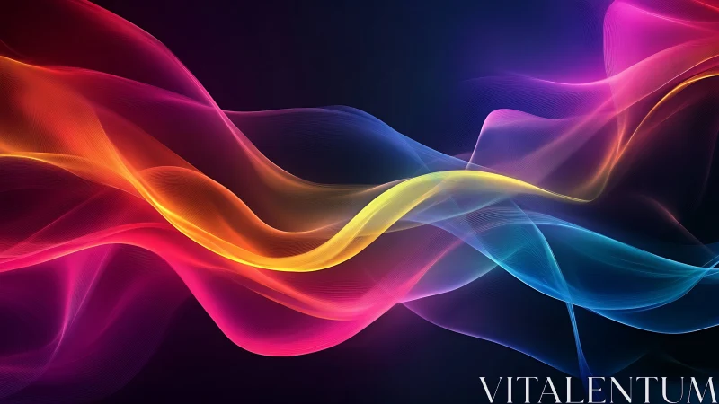 Multi-spectrum luminous waveforms on deep gradient backdrop