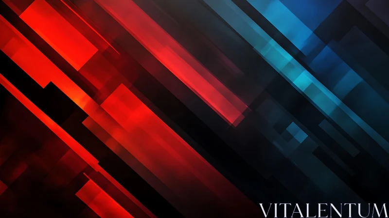 Dynamic Red and Blue Geometric Abstract Digital Art Background.