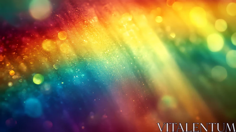 Prismatic stardust streaming through radiant rainbow light.