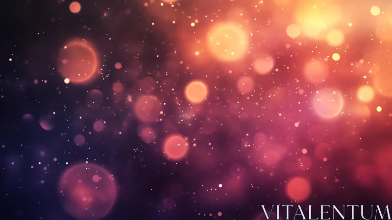 Glowing Bokeh Lights Abstract Background in Warm Gradient Colors.