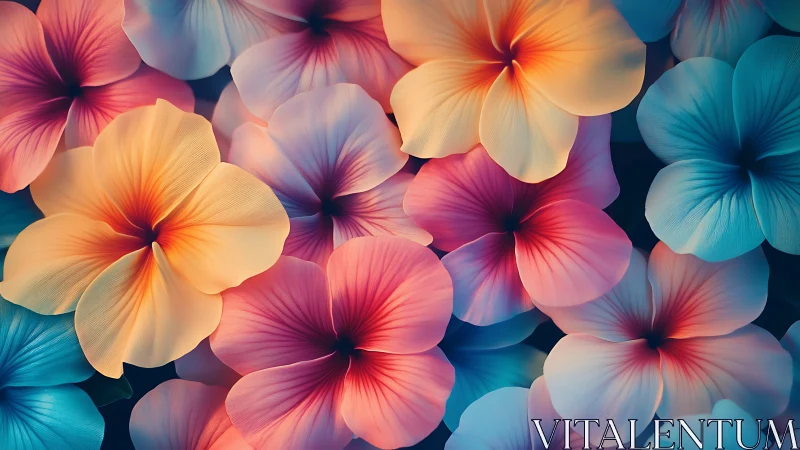 Gradient-Rendered Floral Composition with Luminous Petal Transitions