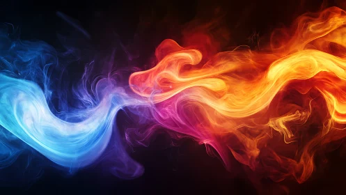 Fluid flows transitioning through spectrum gradient bands.