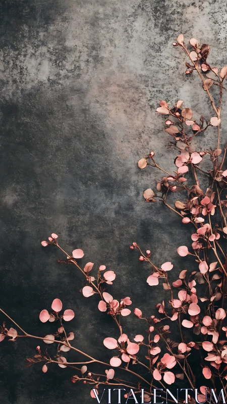 Dried Botanicals on Distressed Surface: Flat Lay Composition.