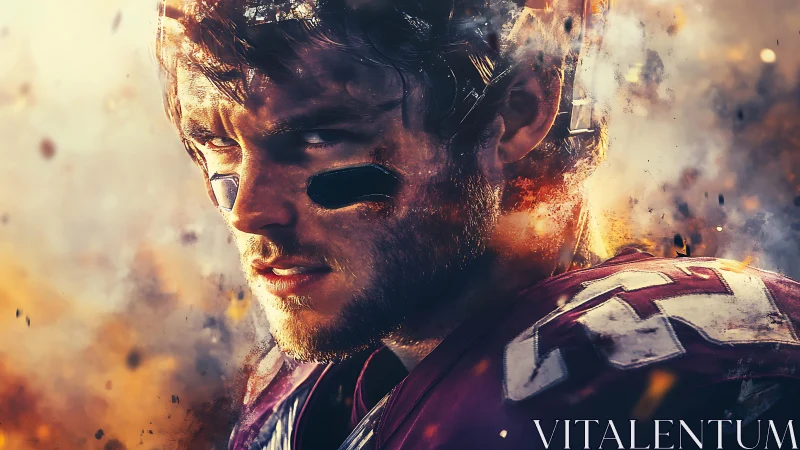 American football player portrait uses dramatic light and grit