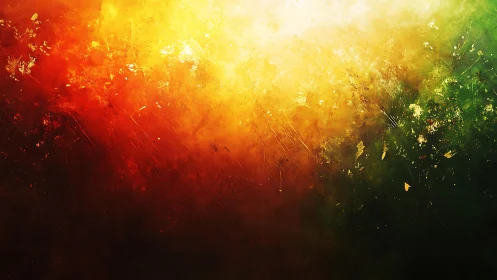 Vivid Abstract Digital Painting with Fiery and Earthy Tones.