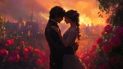 Two Hearts Find Magic Among Crimson Roses