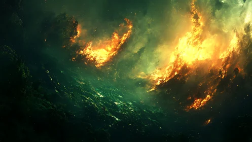 Atmospheric combustion pattern with thermal dispersion.