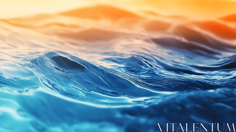 Sunlit ocean swells shimmer beneath a glowing horizon.