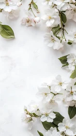 Delicate Spring Blossoms Dance Across Pure Canvas.