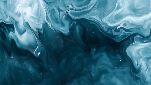 Gentle teal currents swirling like a dreamy painted sea.