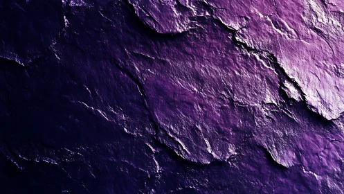 Iridescent violet rock relief shows directional side lighting