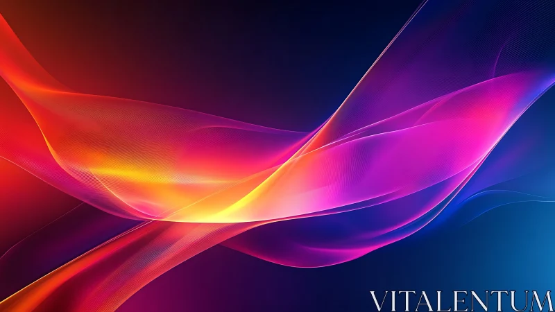 Luminous gradient waves in flowing abstract digital spectrum.