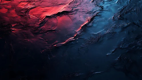 Abstract Red and Blue Textured Surface in Modern Digital Art.