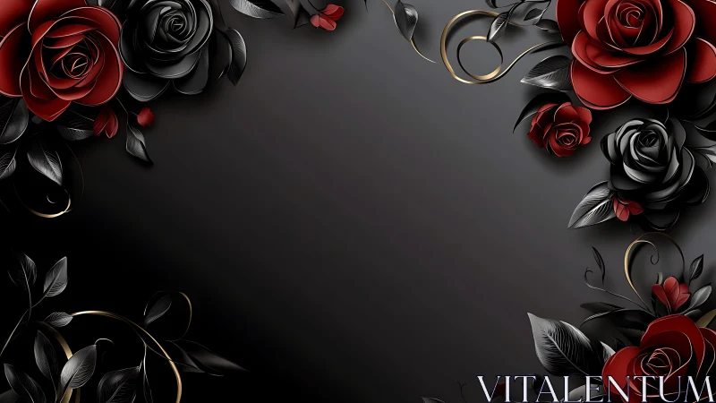 Crimson Obsession: Dark Roses Dance Through Velvet Shadow.