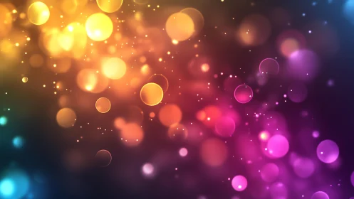 Vibrant abstract bokeh lights in warm and cool gradient style.