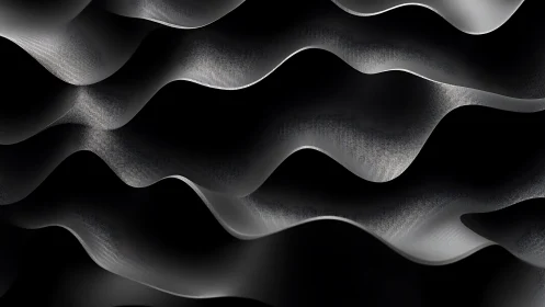 Monochrome metallic waves flow in layered abstract motion.