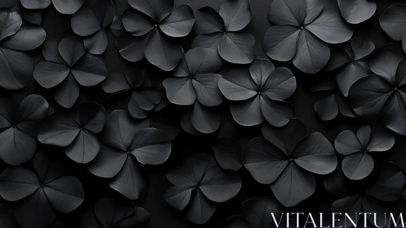 Monochrome Flowers in Shadow: A Study in Texture.