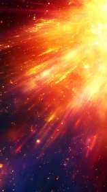 Radiant cosmic light pours across a vibrant star filled sky