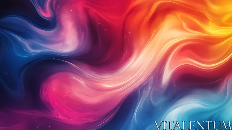 Multicolor fluid gradient forms continuous luminous wave bands