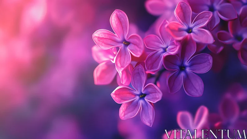 Vibrant Purple Lilac Flowers in Soft Focus Bloom.