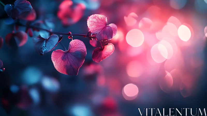 Glowing heart shaped leaves share soft color and gentle light