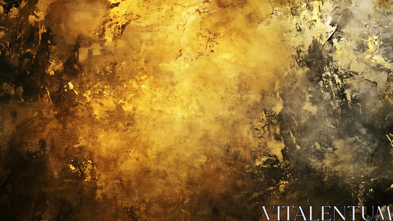Textured gold and dark abstract wall background art.