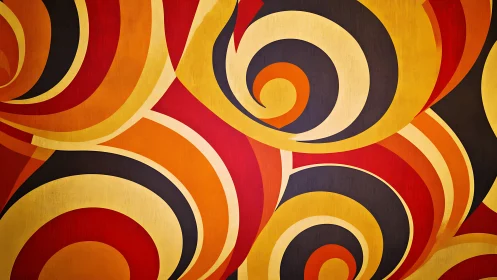 Spiraling citrus suns whirl across retro carnival skies.