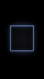 Luminous neon square frame renders soft blue edge glow gradients