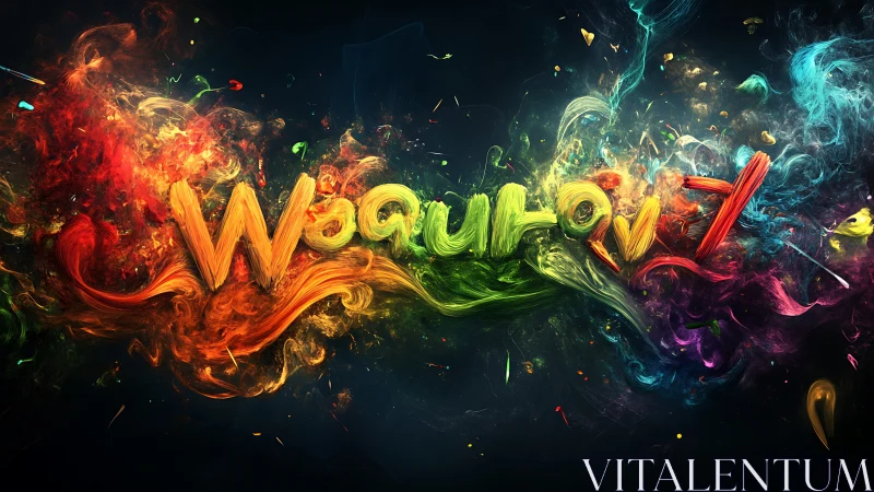 Color-swirled word art bursting with playful energy.