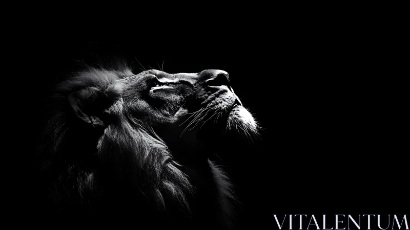 Starlit lion profile glowing softly against deep night sky.